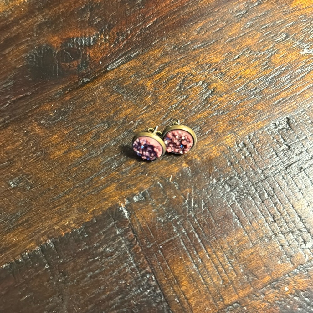 Burgundy Stone Earrings